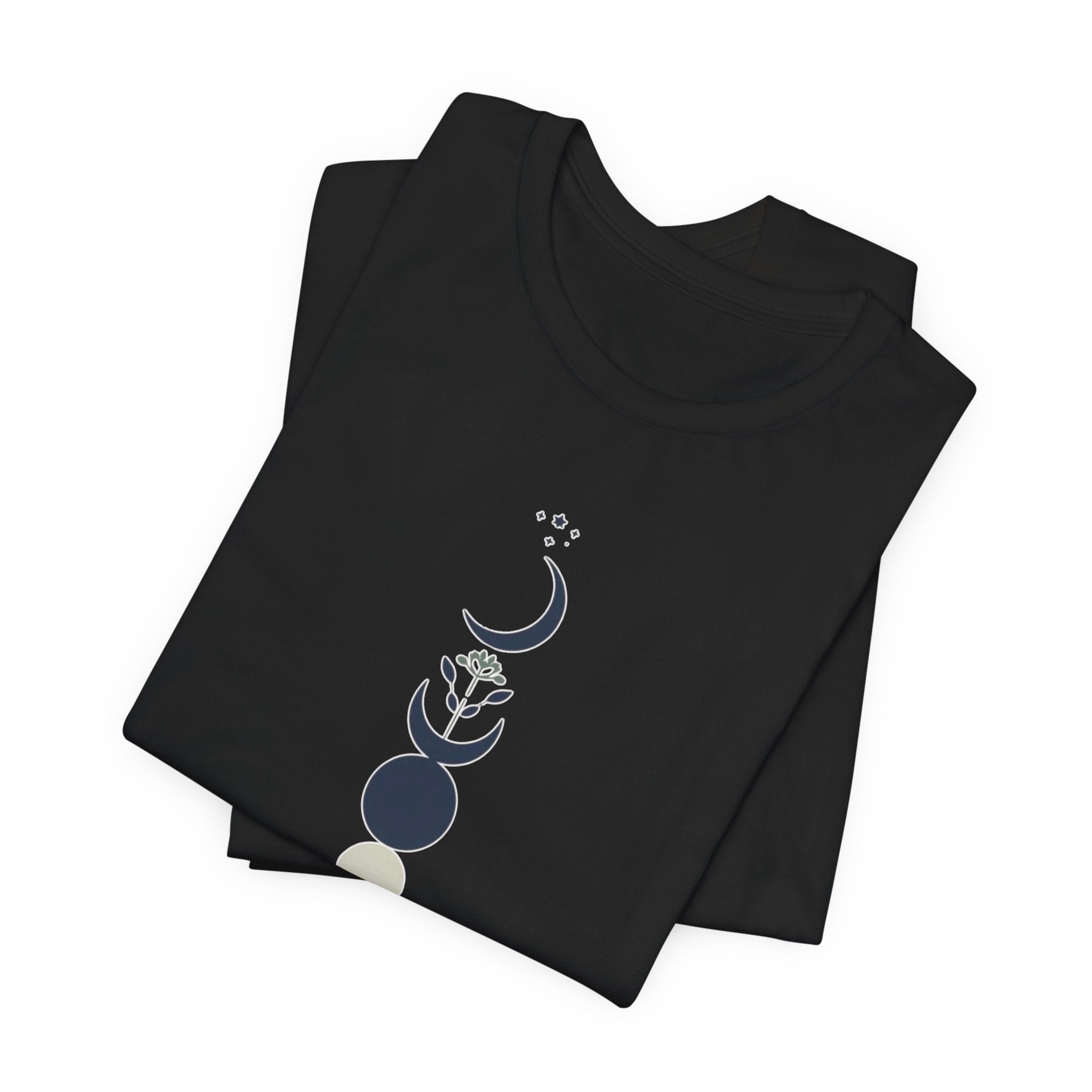 Blue Scandinavian Crescent Moon T-Shirt