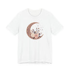 Rose Gold Celestial Moon Floral Graphic T-Shirt