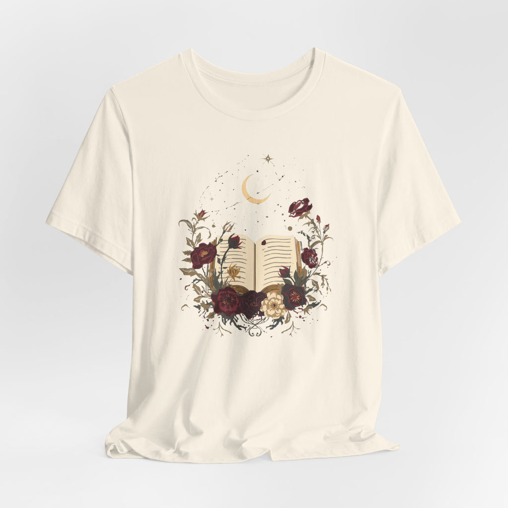 Celestial Rose Book Lover Graphic T-Shirt