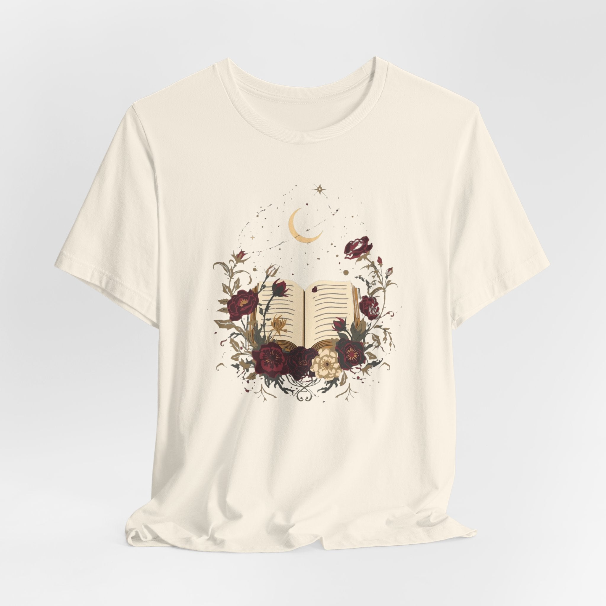 Celestial Rose Book Lover Graphic T-Shirt