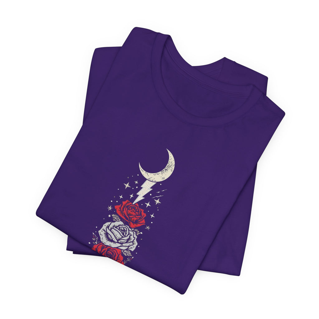 Moon & Lightning Rose Graphic T-Shirt