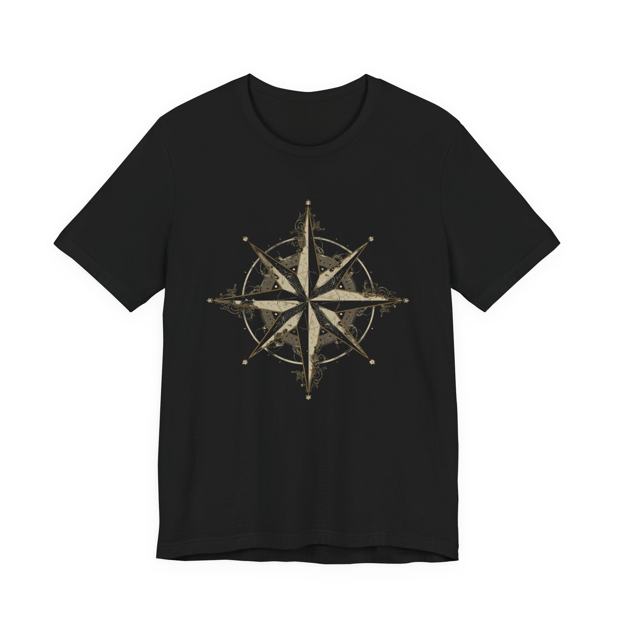 Ornate Celestial Compass Star Graphic T-Shirt