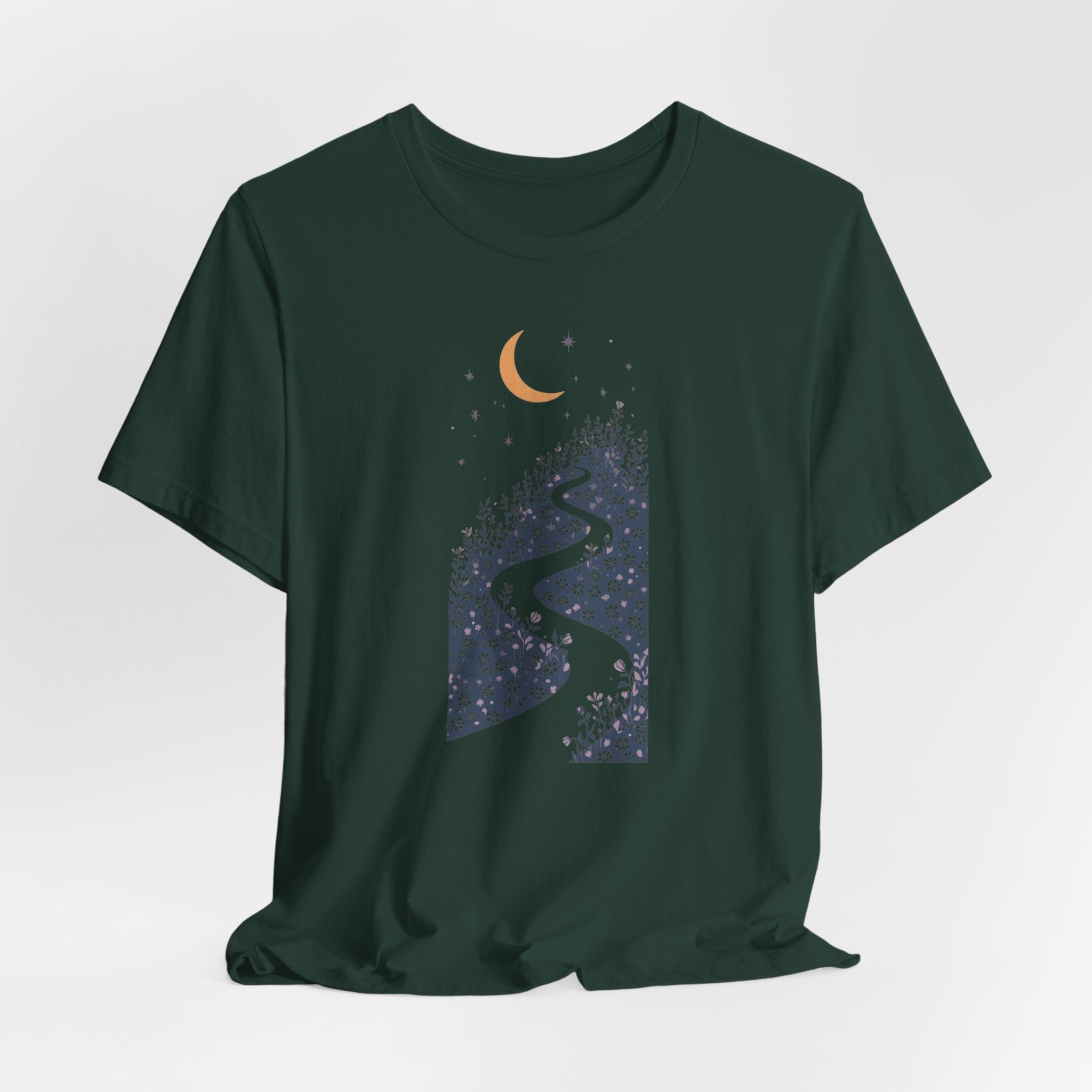 Moonlit Wildflower Path Graphic T-Shirt