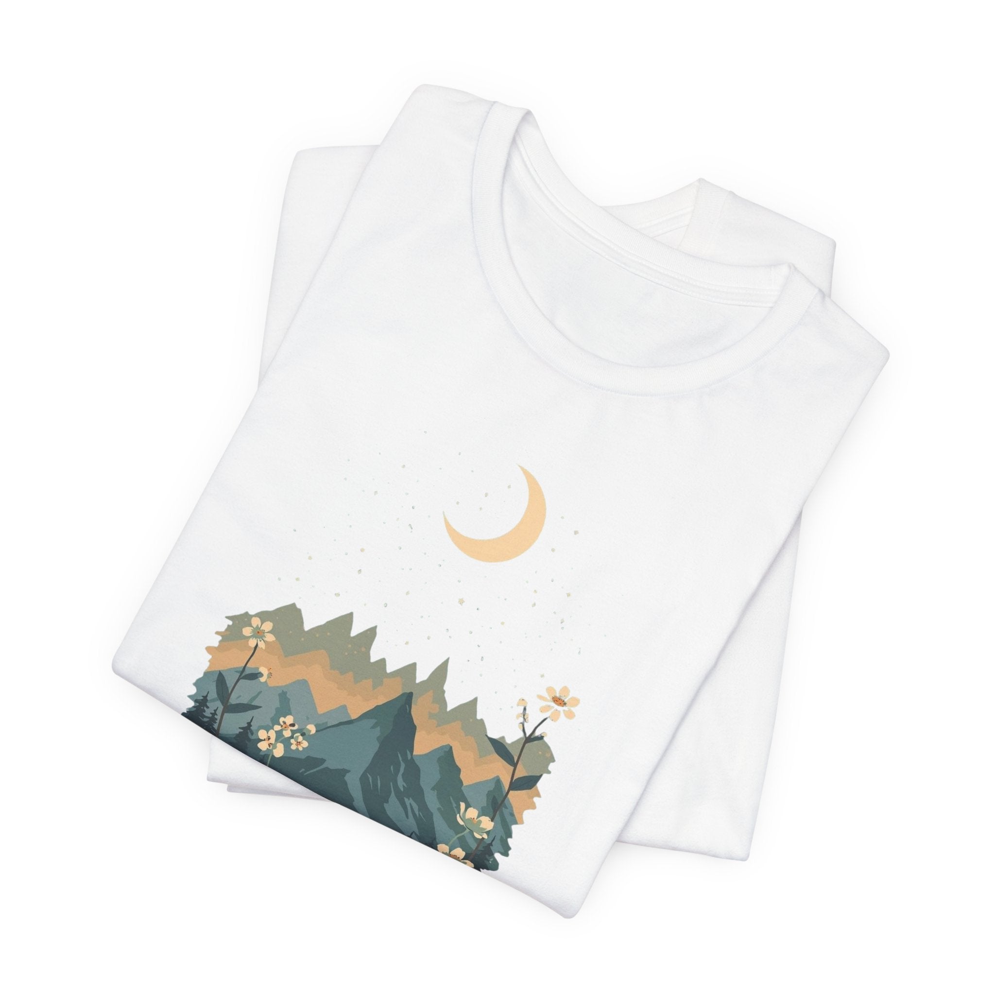 Moonlit Mountain Camping Graphic T-Shirt
