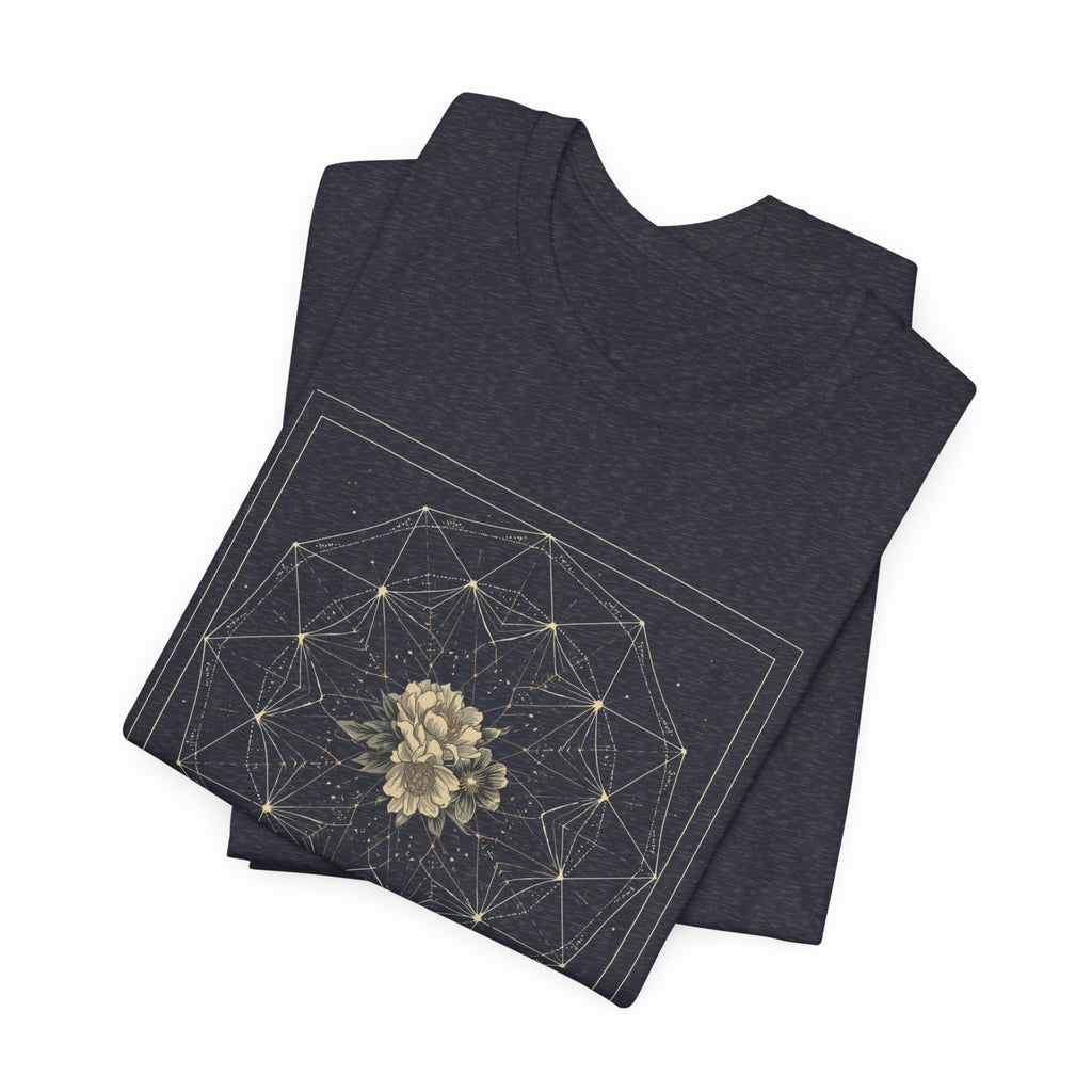 Sacred Geometry Floral Mandala Celestial Graphic T-Shirt