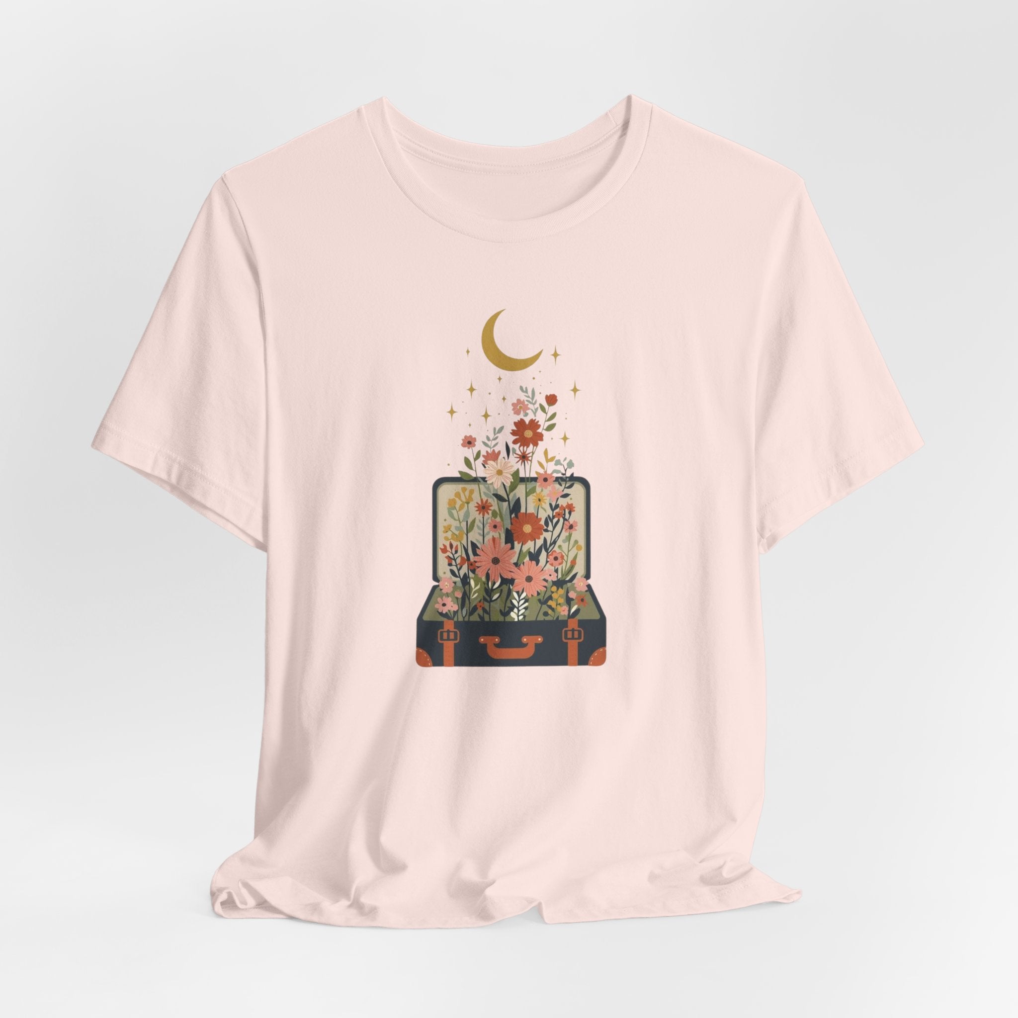 Blooming Suitcase Celestial Graphic T-Shirt