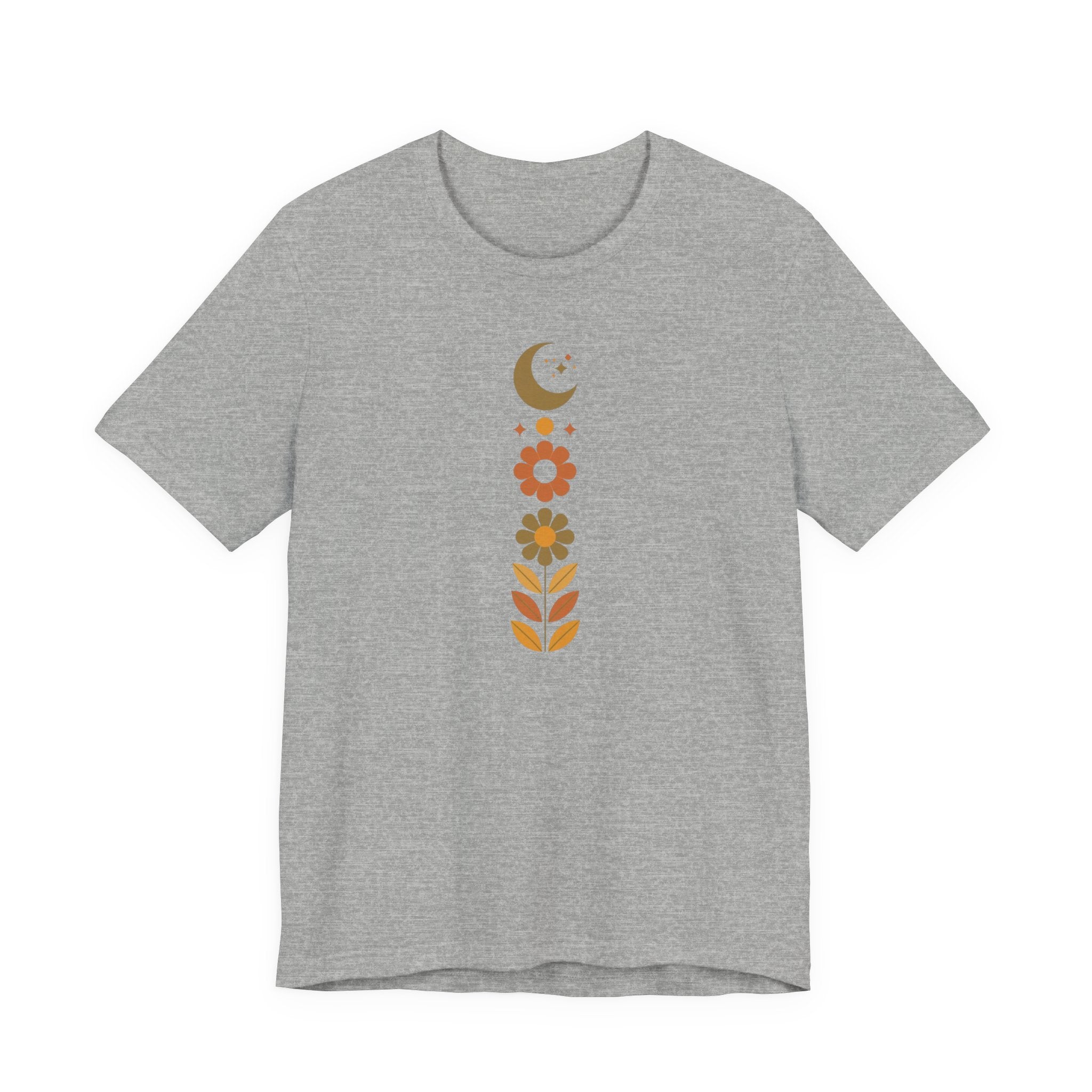 Retro Moon and Flowers T-Shirt