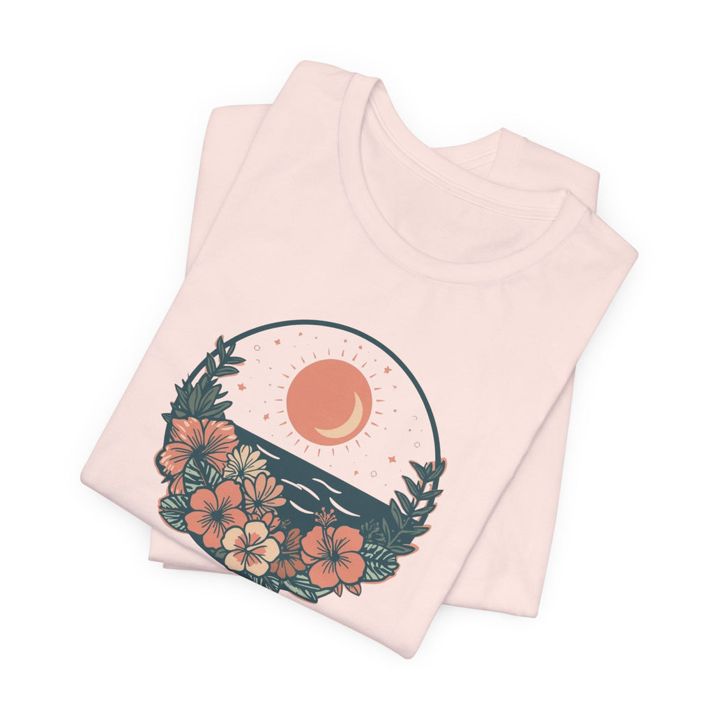 Sunset Ocean Moon Floral T-Shirt
