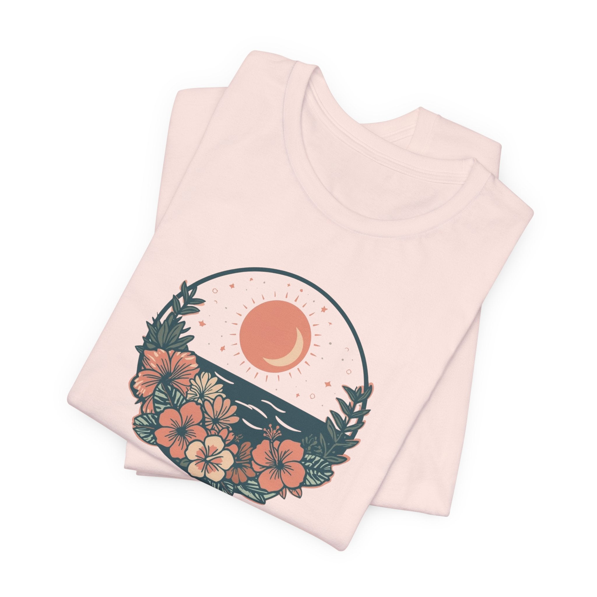 Sunset Ocean Moon Floral T-Shirt
