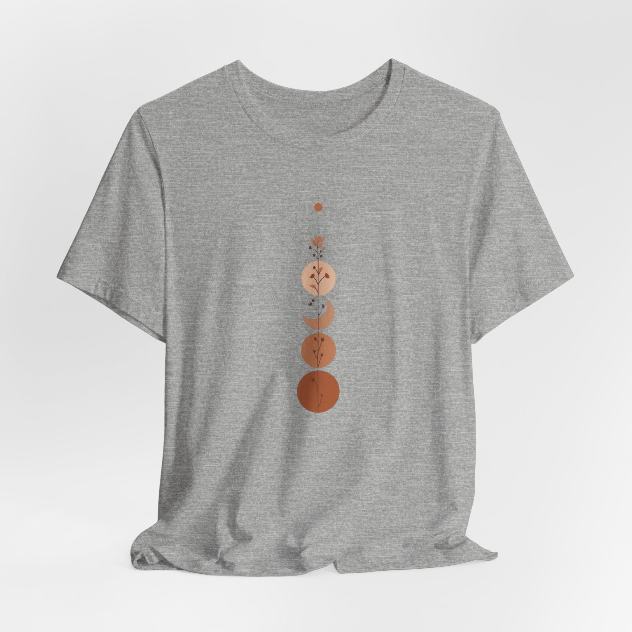 Warm Scandinavian Crescent Moon and Flowers T-Shirt