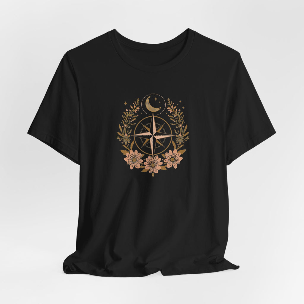 Celestial Compass Floral Graphic T-Shirt