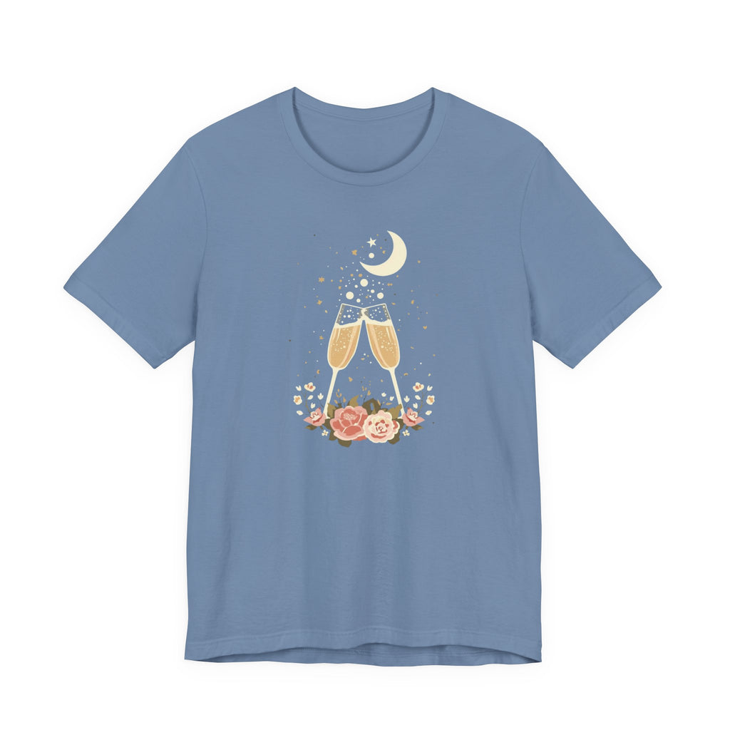 Celestial Champagne & Blush Florals Graphic T-Shirt