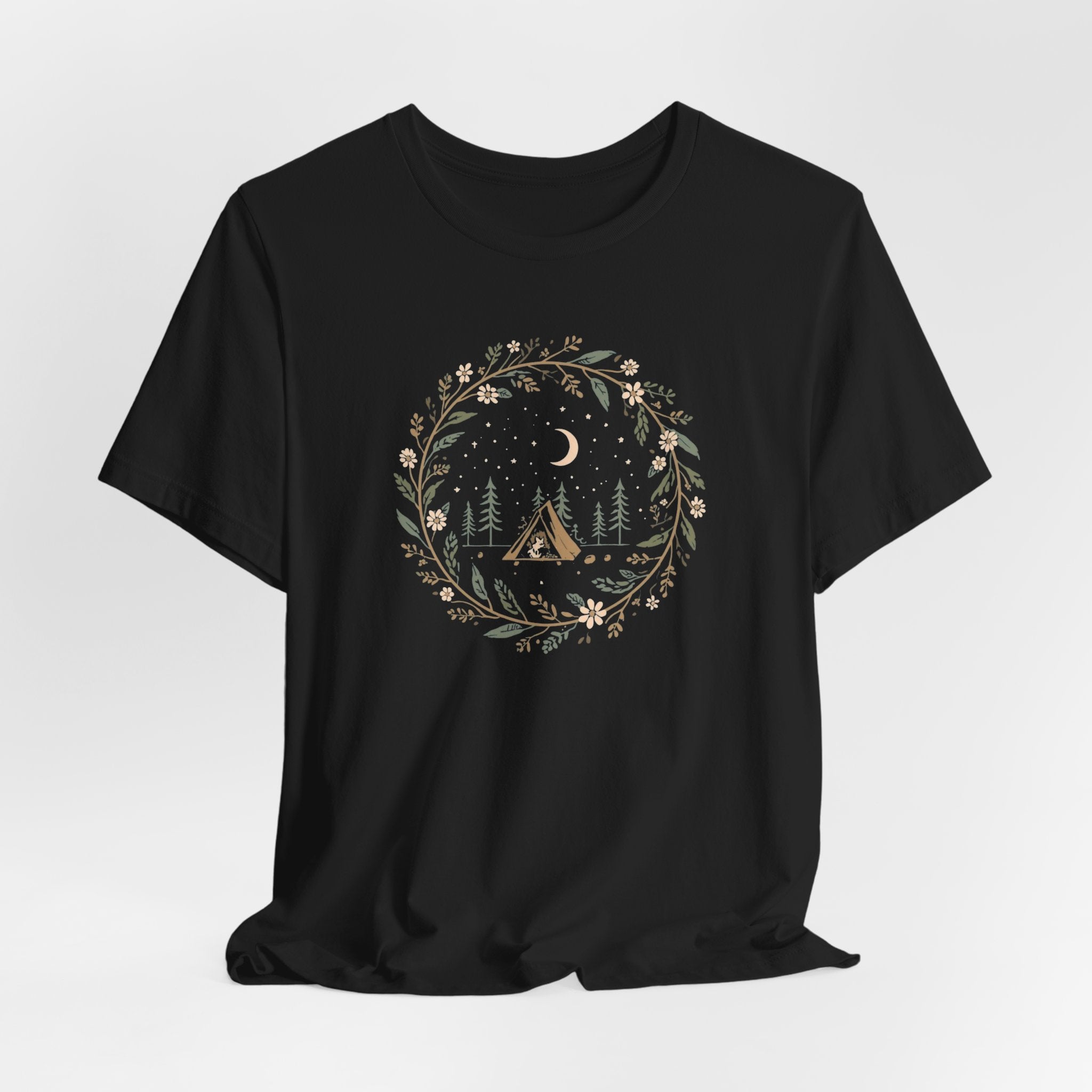 Moonlit Forest Camping Graphic T-Shirt