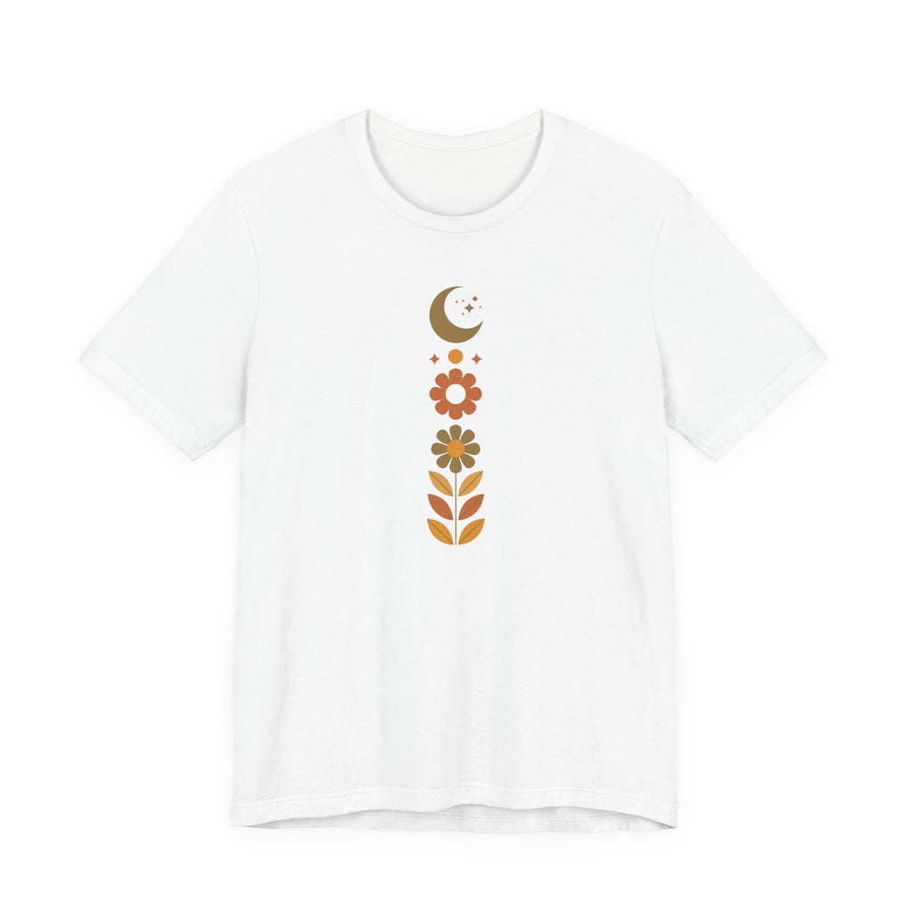 Retro Moon and Flowers T-Shirt