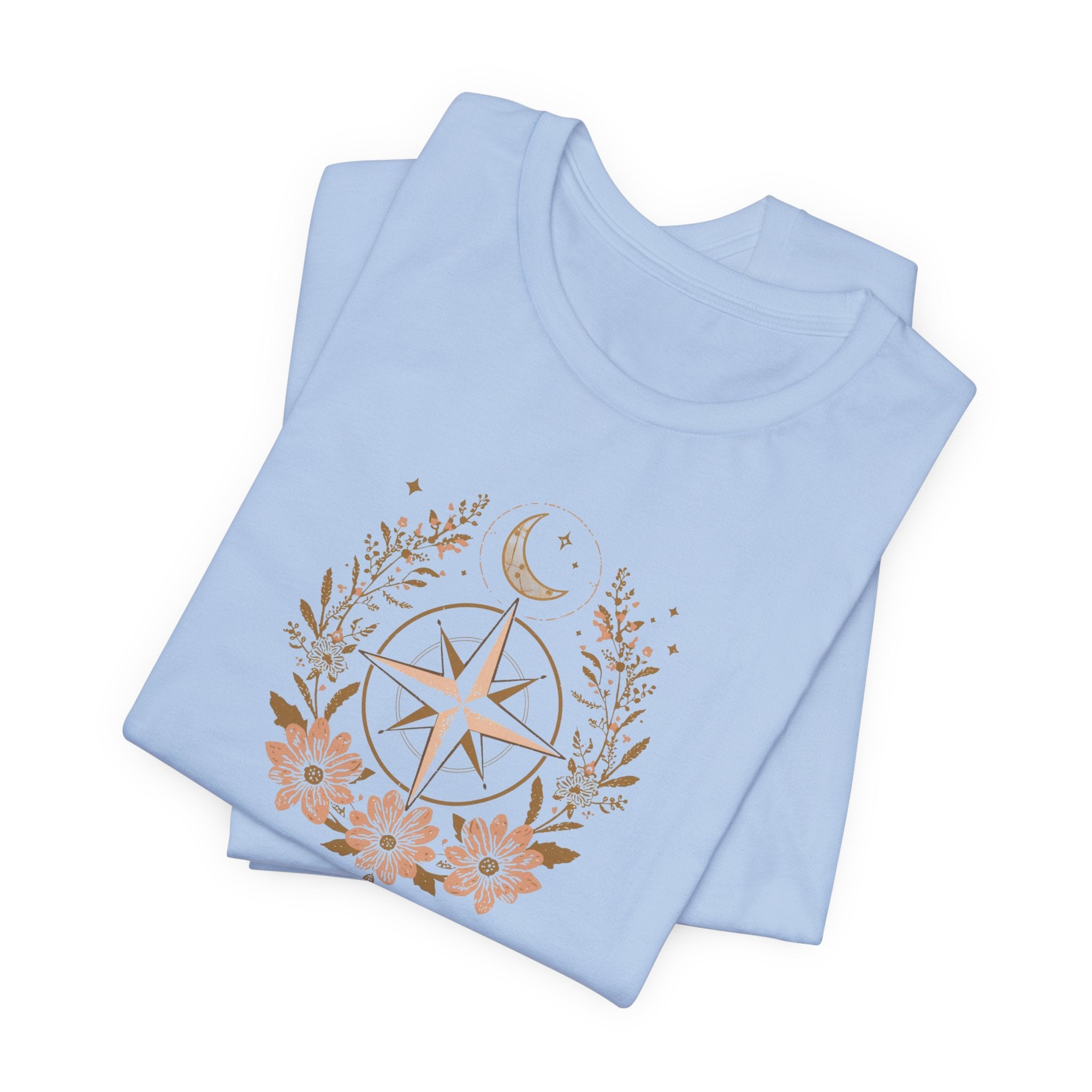 Celestial Compass Floral Graphic T-Shirt