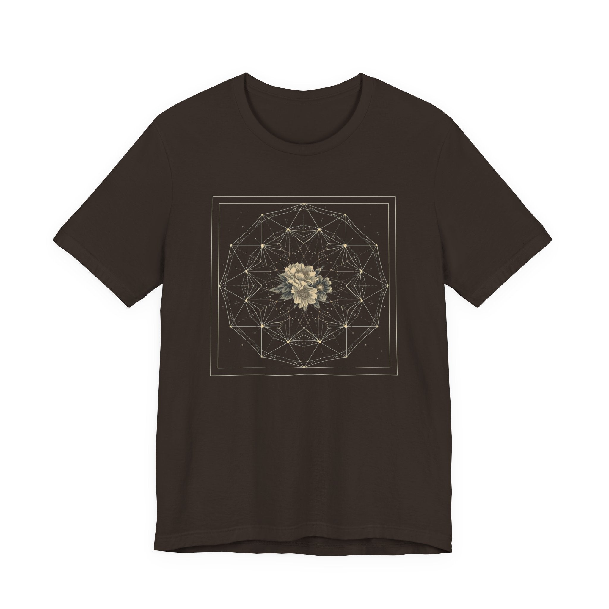 Sacred Geometry Floral Mandala Celestial Graphic T-Shirt