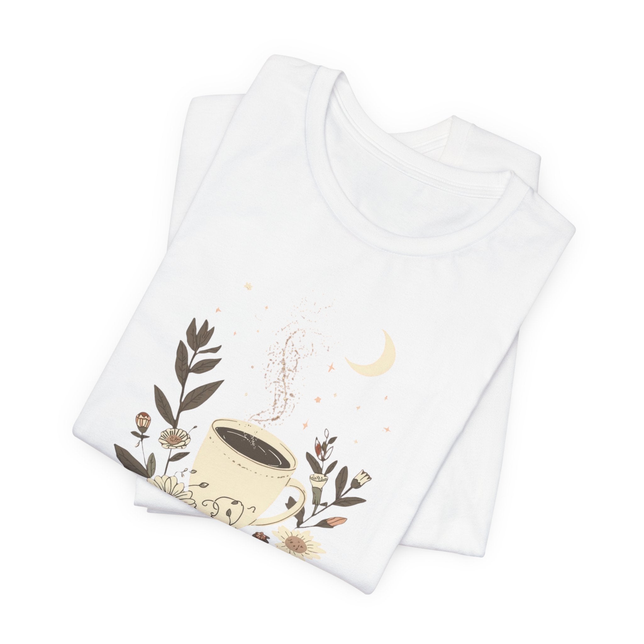 Moonlit Coffee & Wildflower Graphic T-Shirt