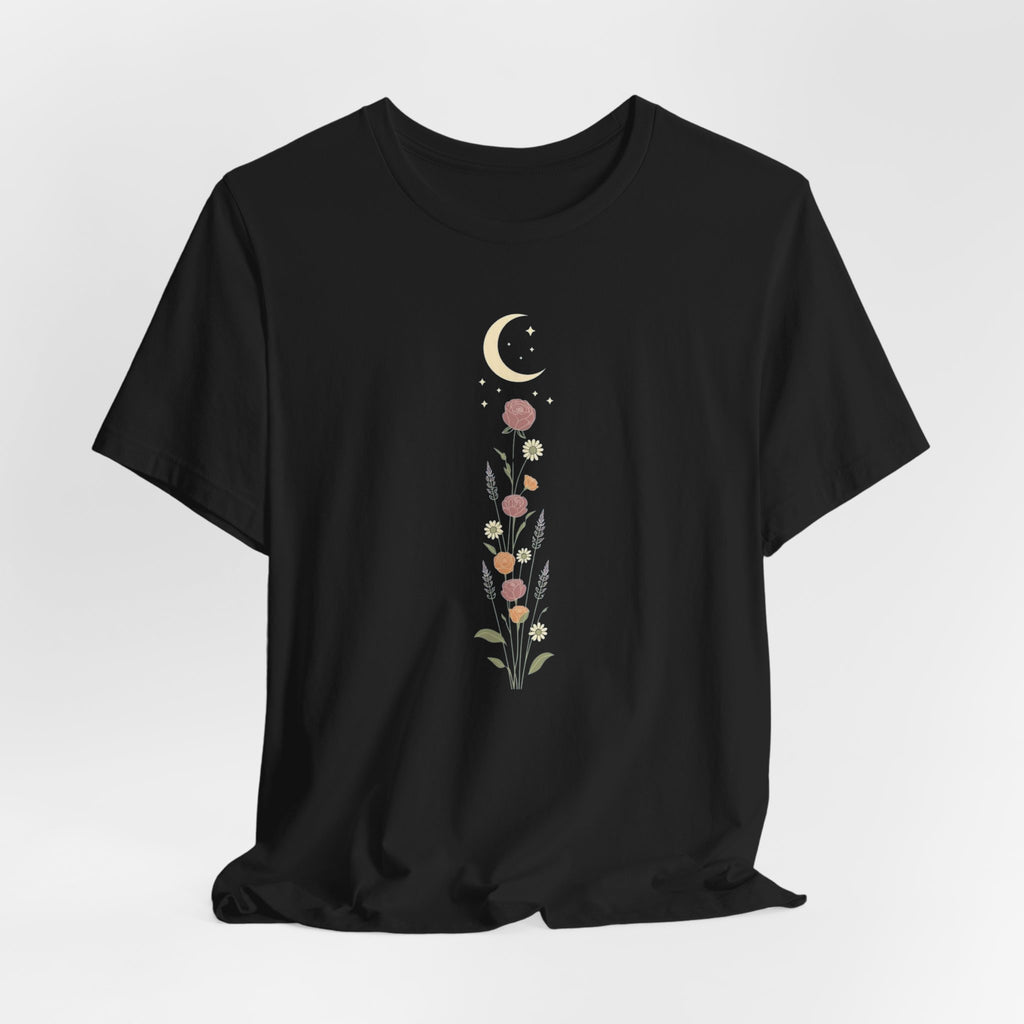 Wildflowers and Crescent Moon T-Shirt