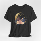 Golden Moon & Roses Celestial Graphic T-Shirt