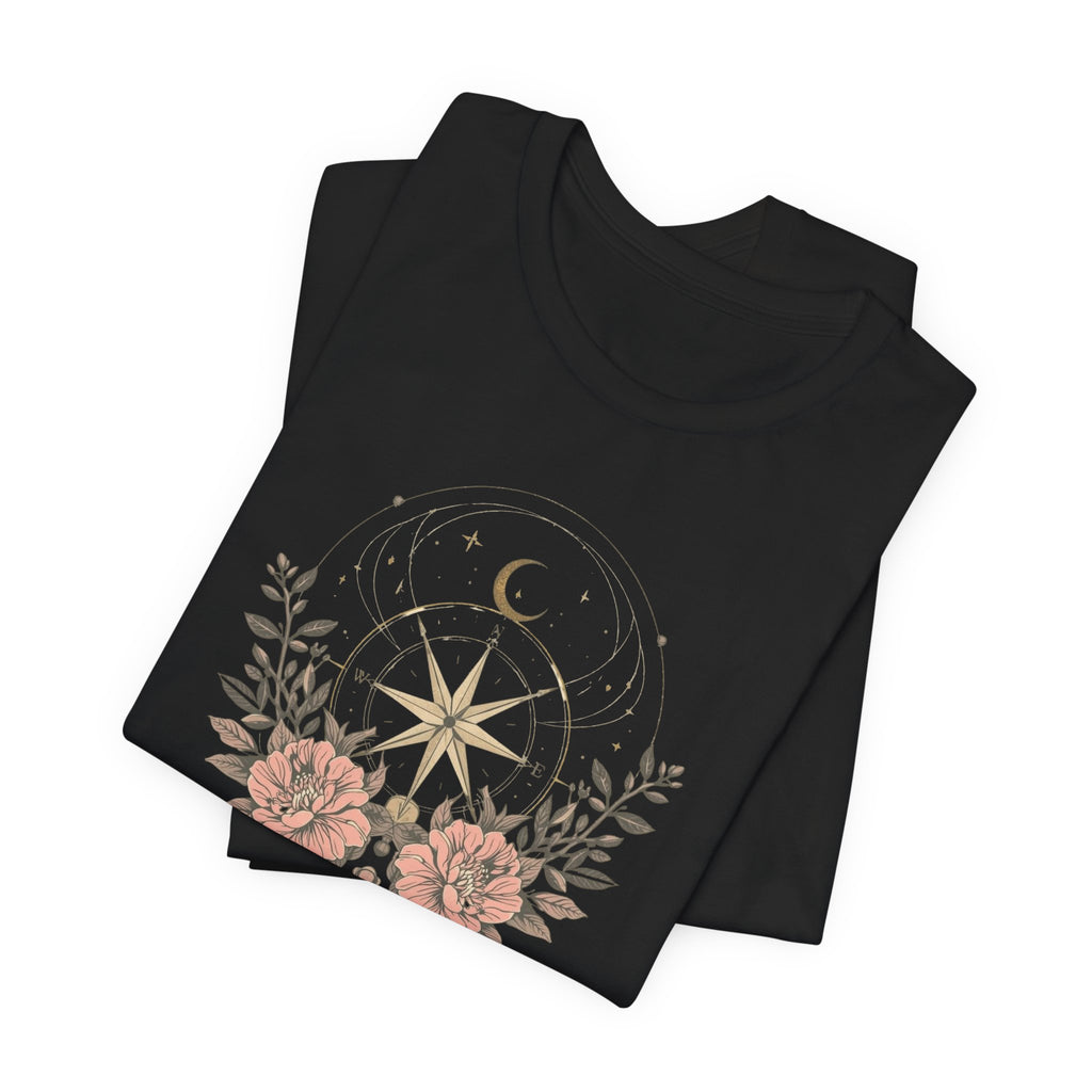 Celestial Compass Floral Graphic T-Shirt