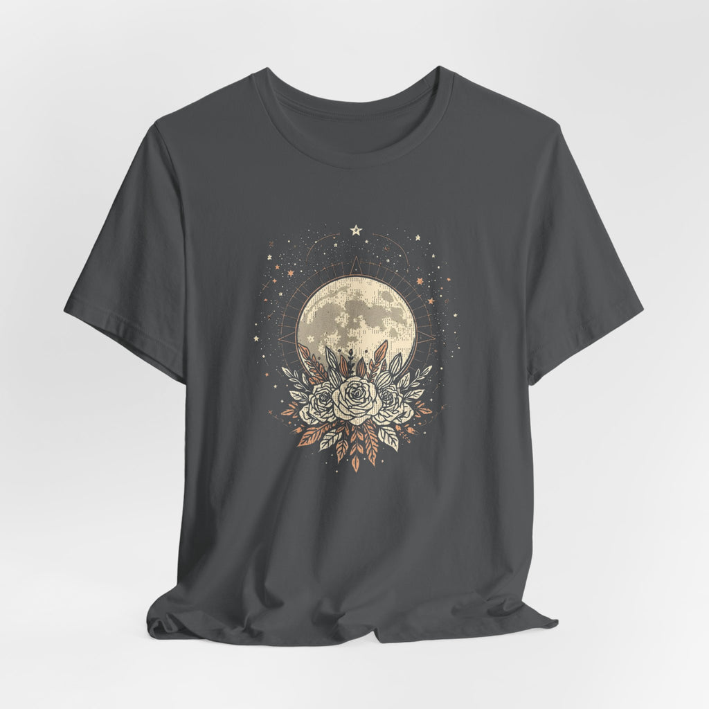 Full Moon & Flower Celestial Graphic T-Shirt