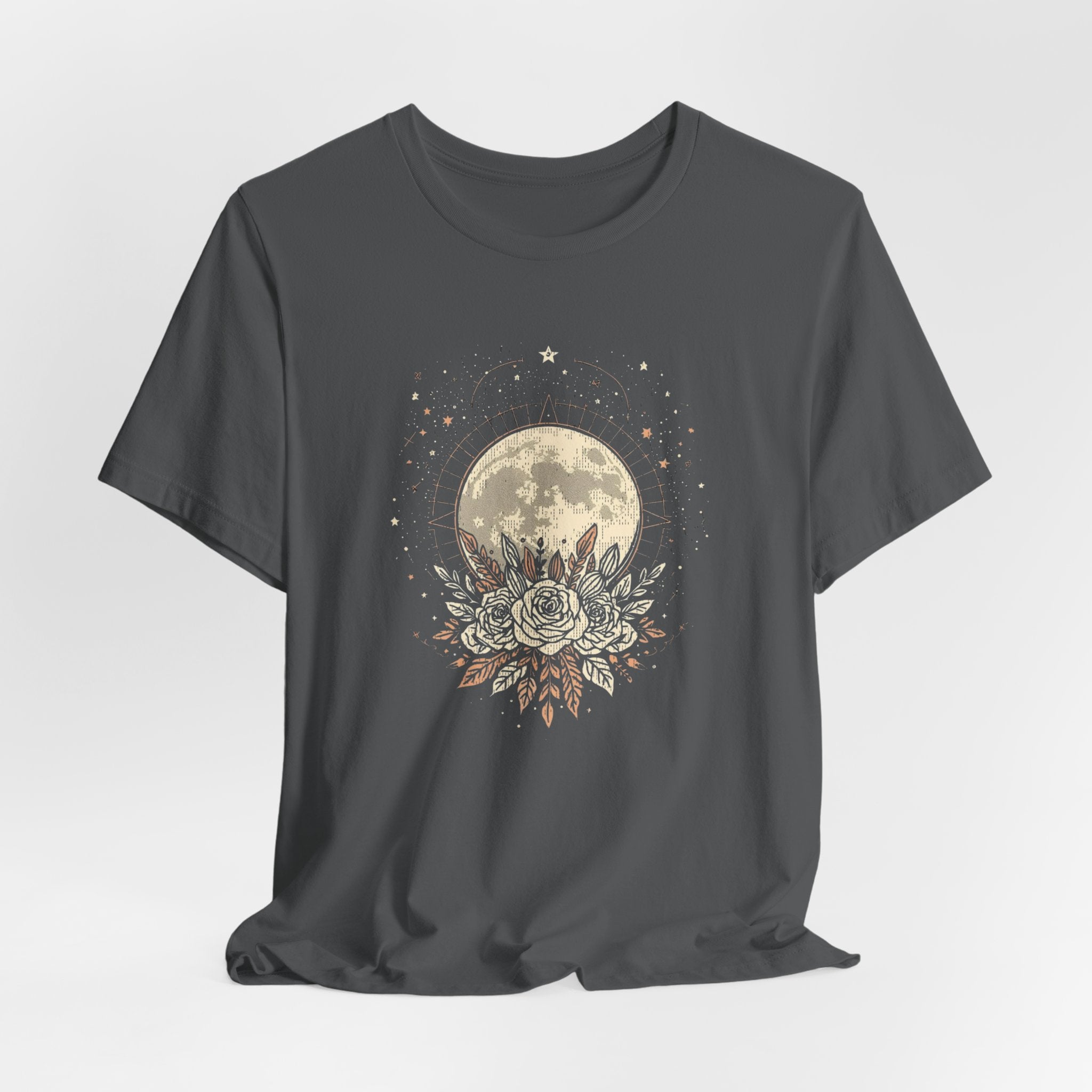 Full Moon & Flower Celestial Graphic T-Shirt