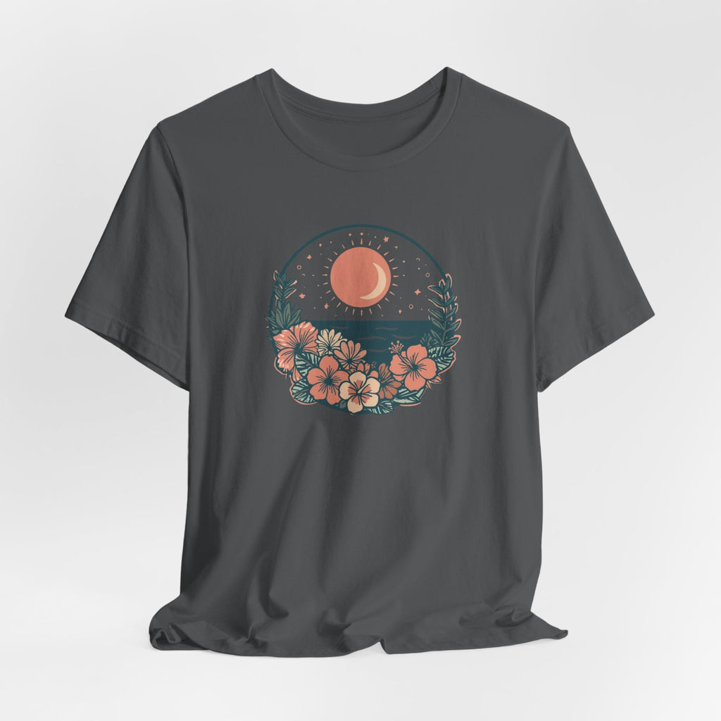 Sunset Ocean Moon Floral T-Shirt
