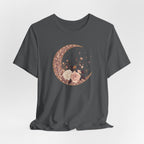 Rose Gold Celestial Moon Floral Graphic T-Shirt