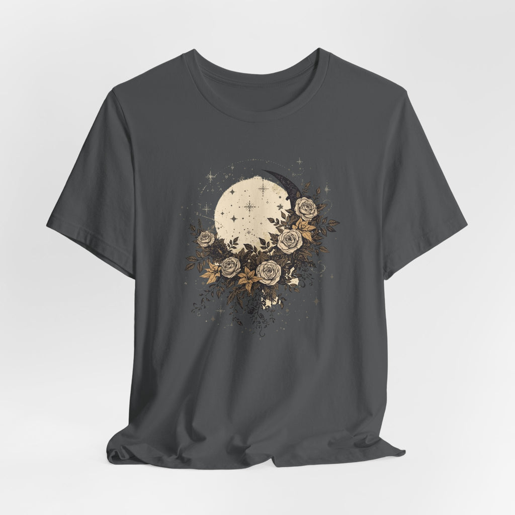 Celestial Moon & Roses Graphic T-Shirt
