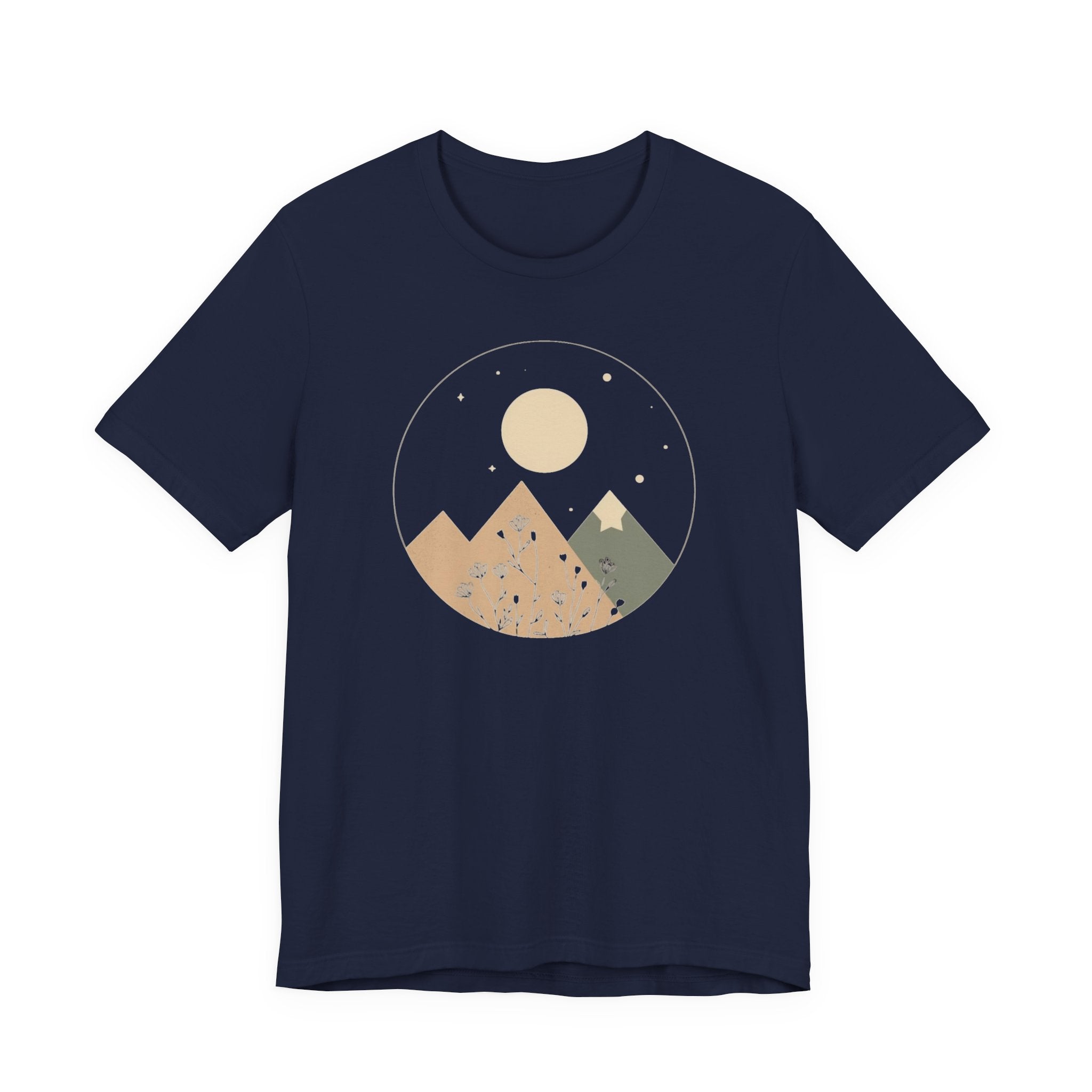 Moonlit Mountain and Flowers T-Shirt