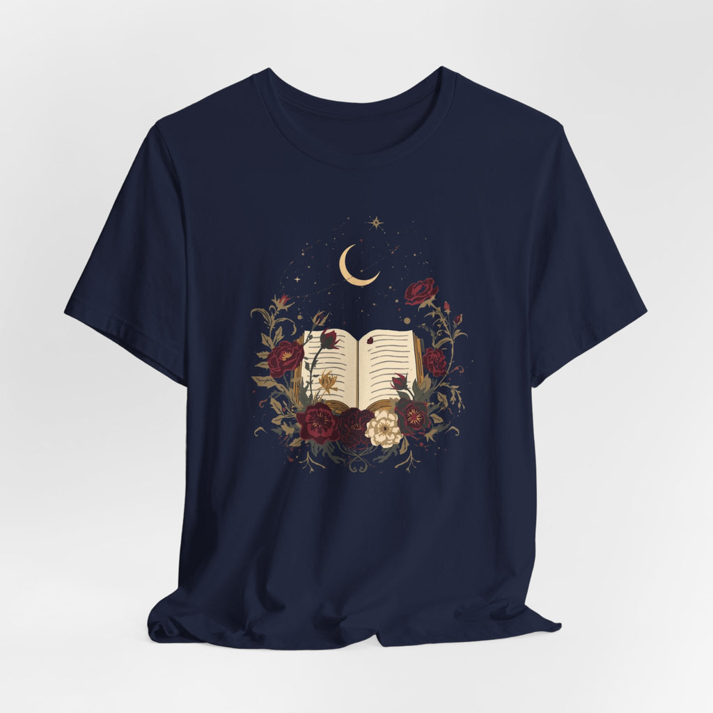 Celestial Rose Book Lover Graphic T-Shirt