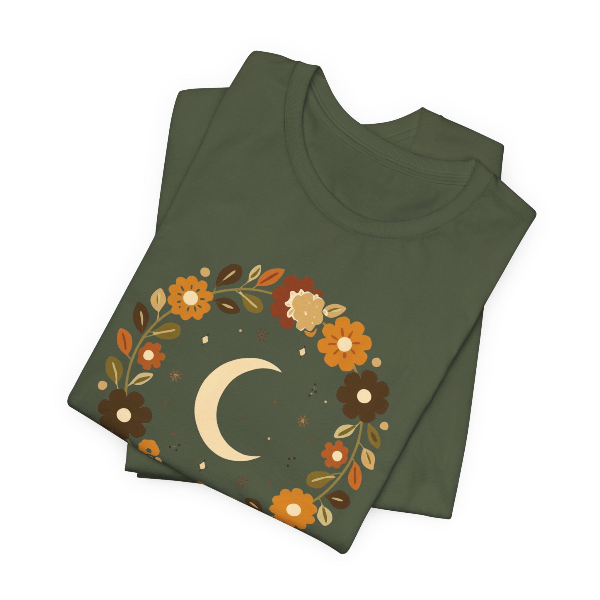Retro Celestial Floral Wreath T-Shirt