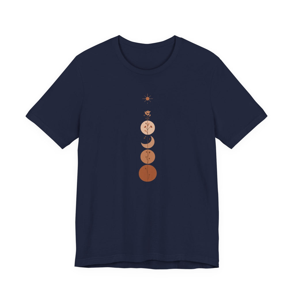 Warm Scandinavian Crescent Moon and Flowers T-Shirt