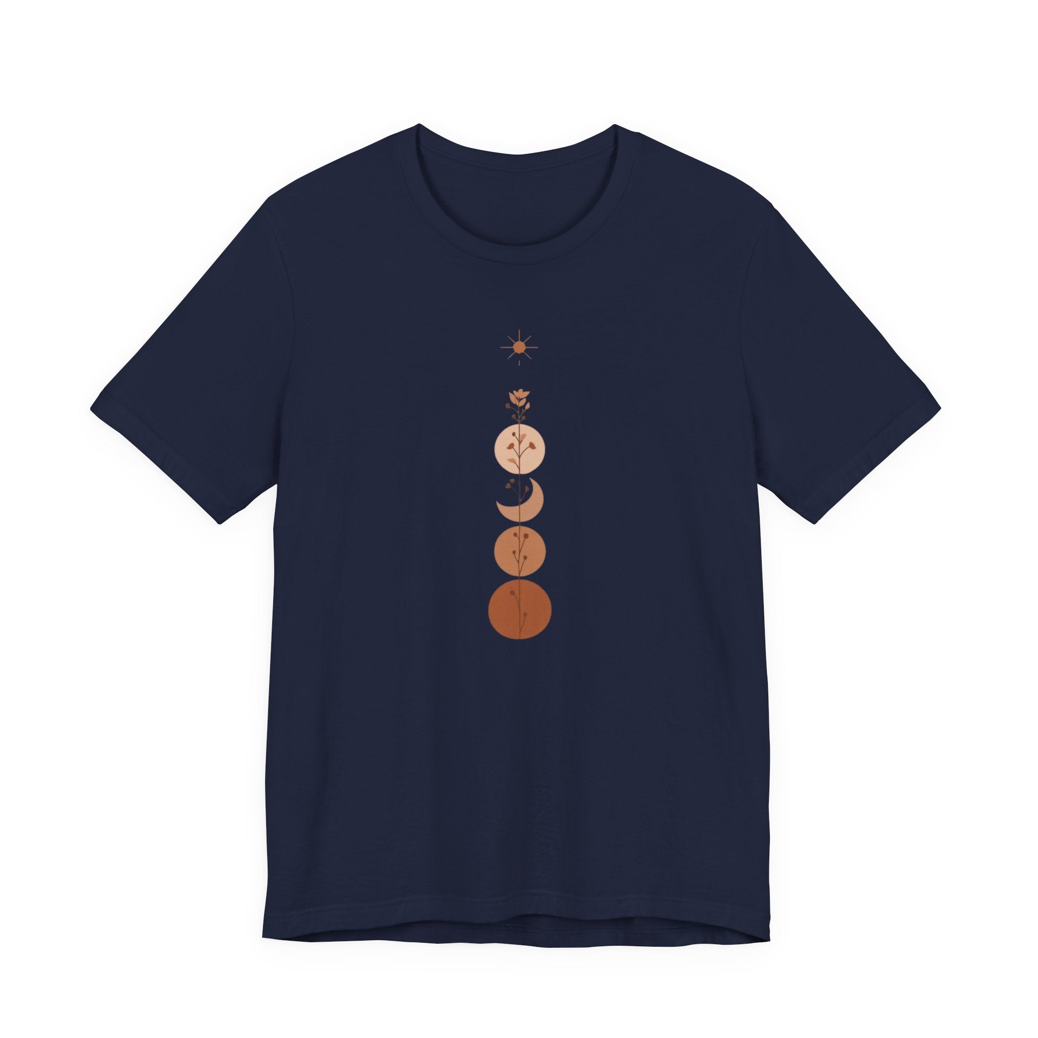 Warm Scandinavian Crescent Moon and Flowers T-Shirt