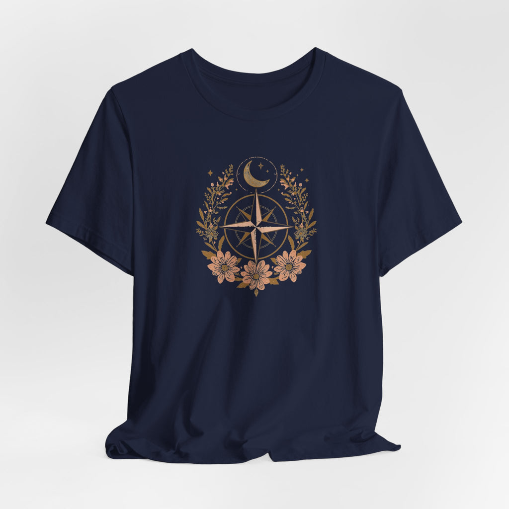 Celestial Compass Floral Graphic T-Shirt