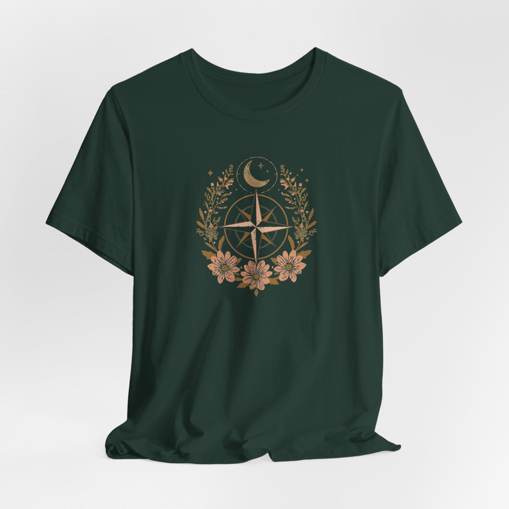 Celestial Compass Floral Graphic T-Shirt