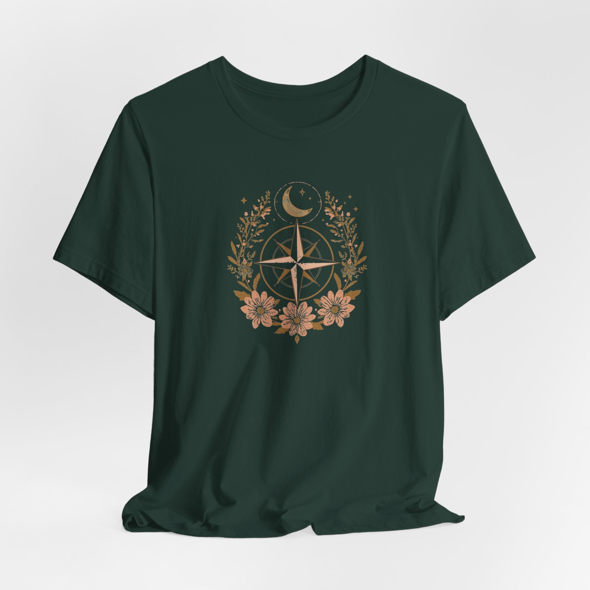 Celestial Compass Floral Graphic T-Shirt