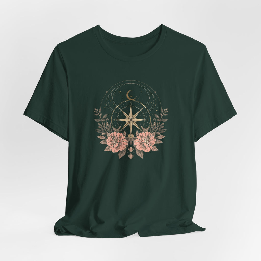 Celestial Compass Floral Graphic T-Shirt