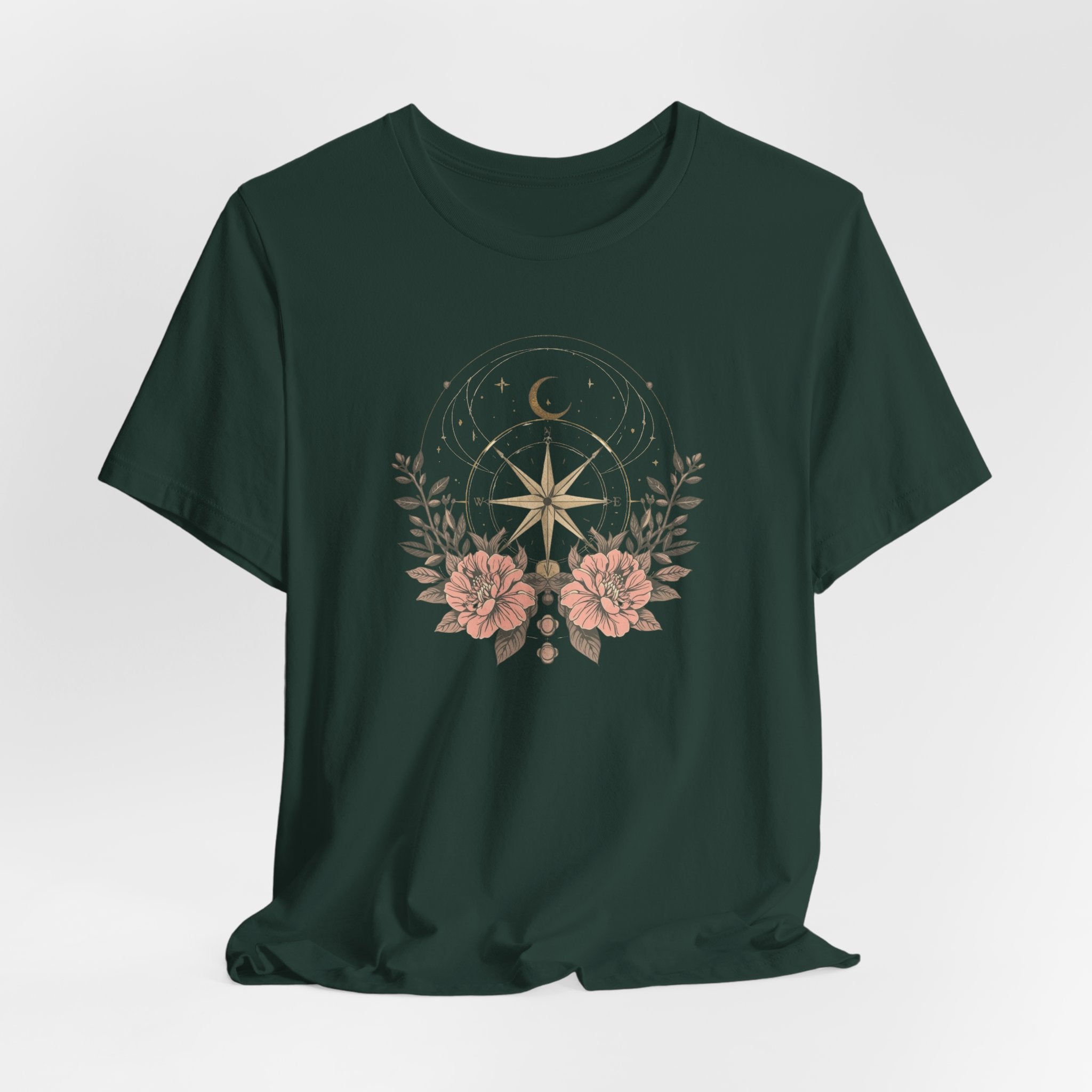 Celestial Compass Floral Graphic T-Shirt