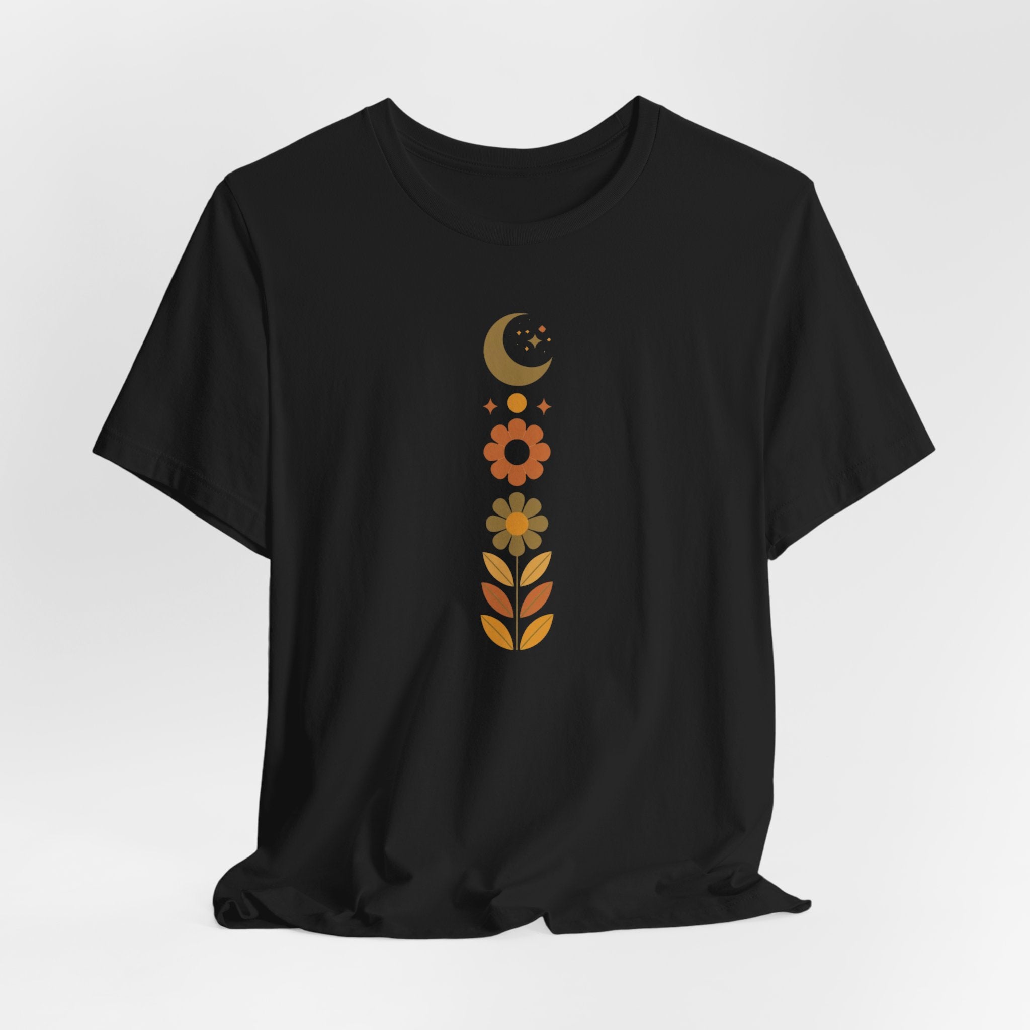 Retro Moon and Flowers T-Shirt