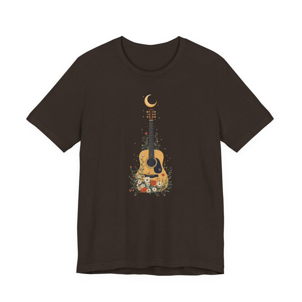 Celestial Floral Guitar Graphic T-Shirt