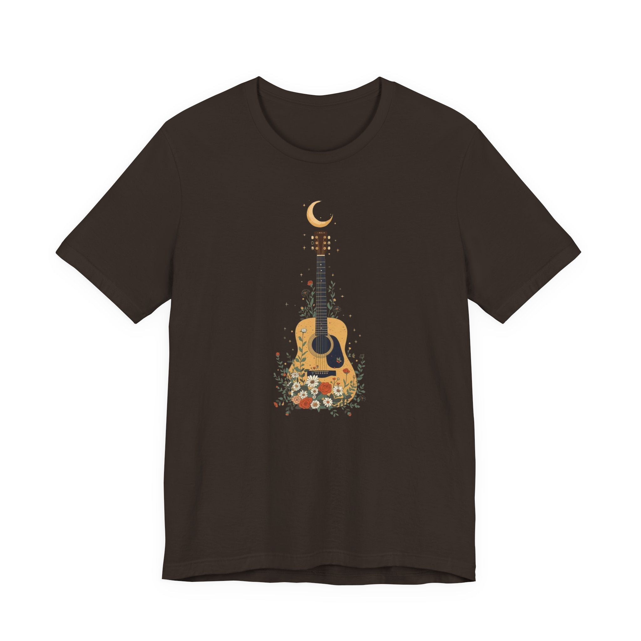 Celestial Floral Guitar Graphic T-Shirt