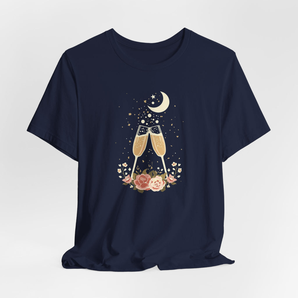 Celestial Champagne & Blush Florals Graphic T-Shirt