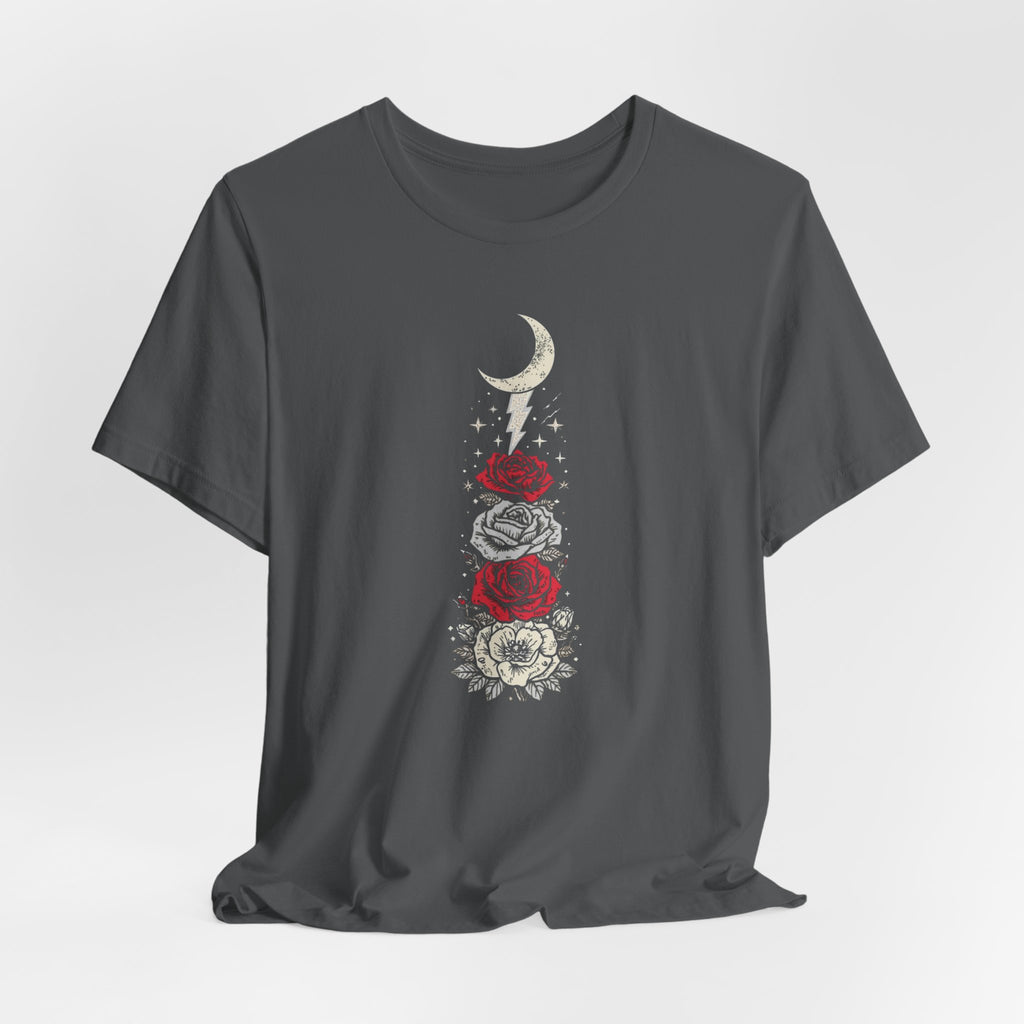 Moon & Lightning Rose Graphic T-Shirt
