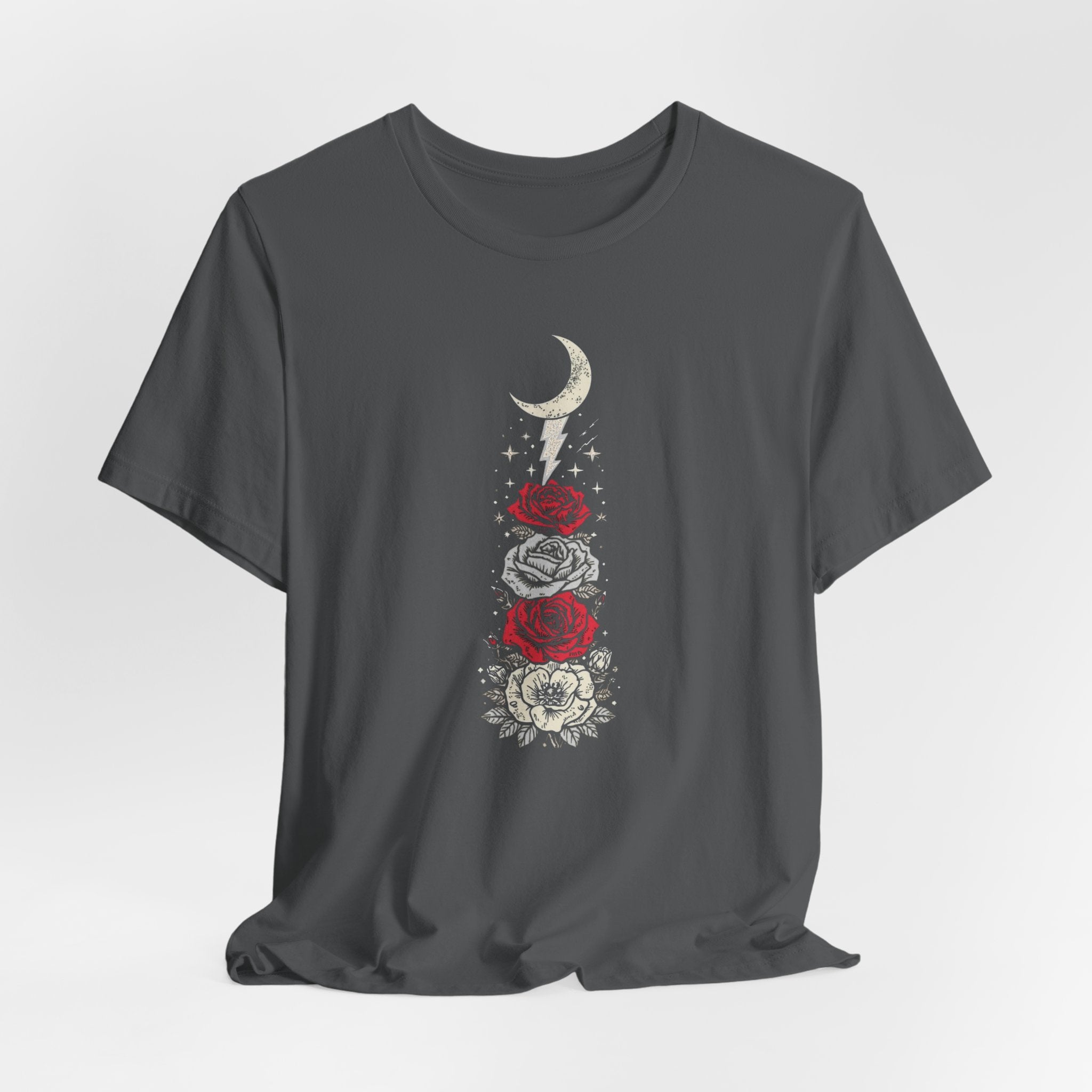 Moon & Lightning Rose Graphic T-Shirt
