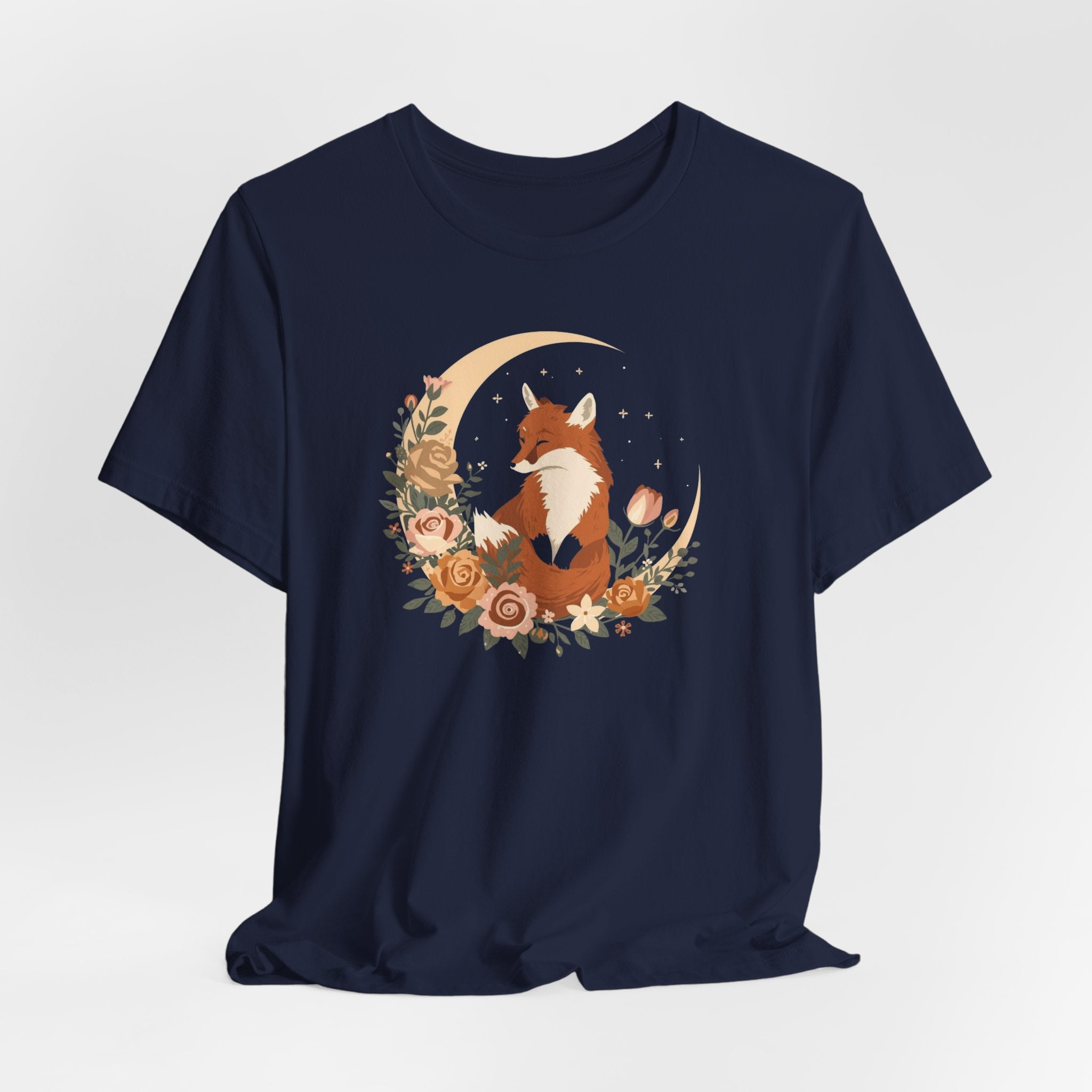 Crescent Moon and Wildflower Fox T-Shirt