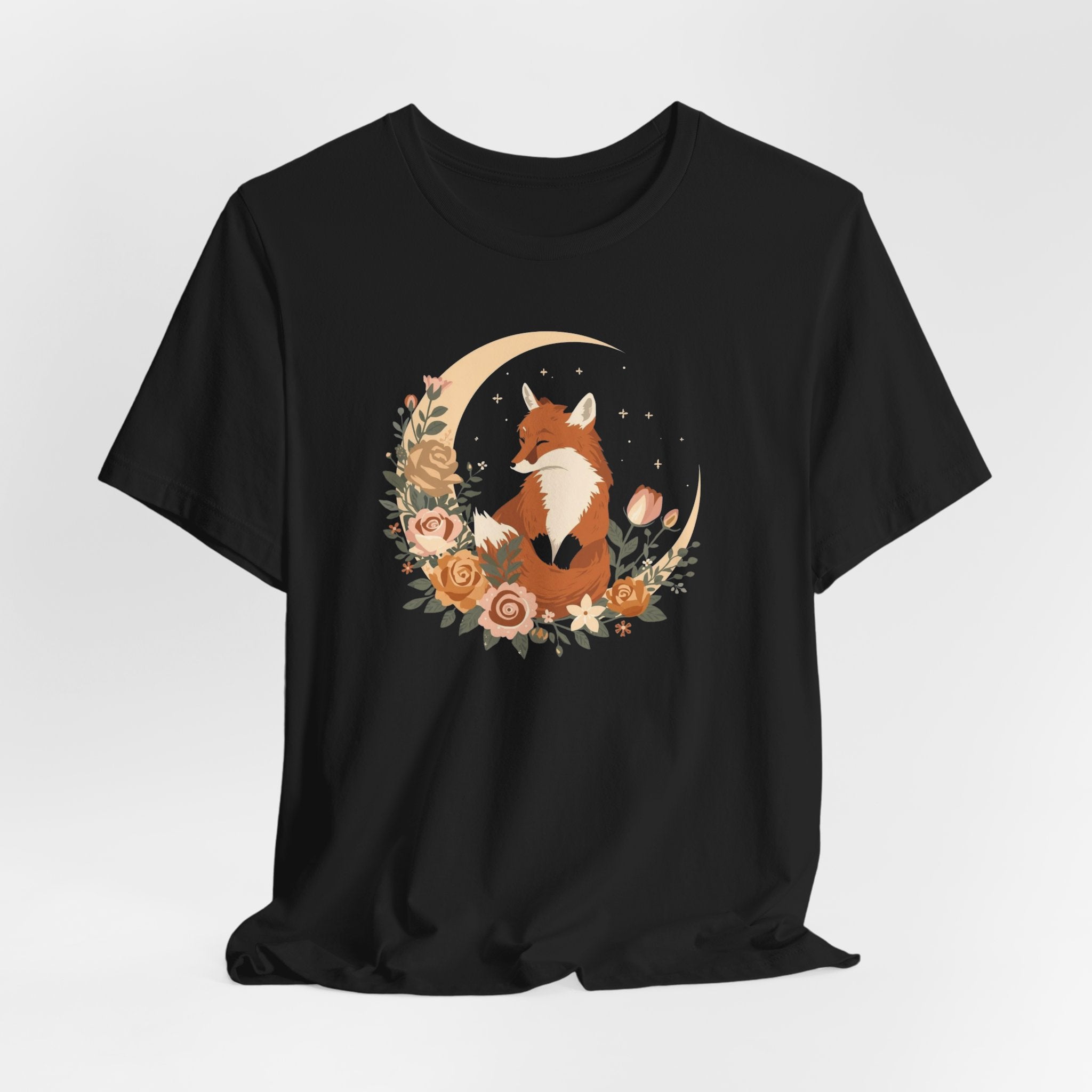 Crescent Moon and Wildflower Fox T-Shirt