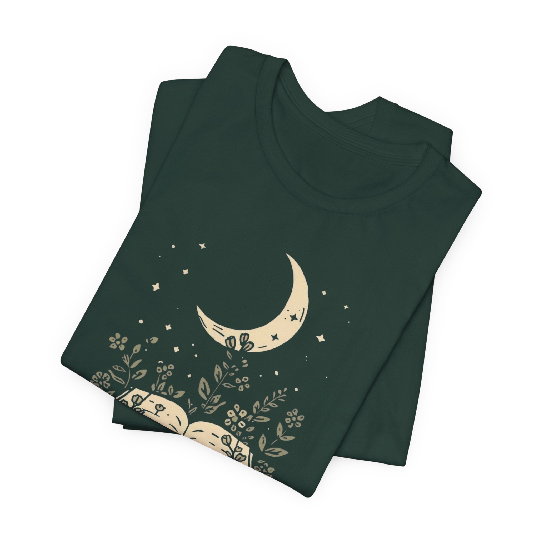 Moonlit Reading Garden Graphic T-Shirt