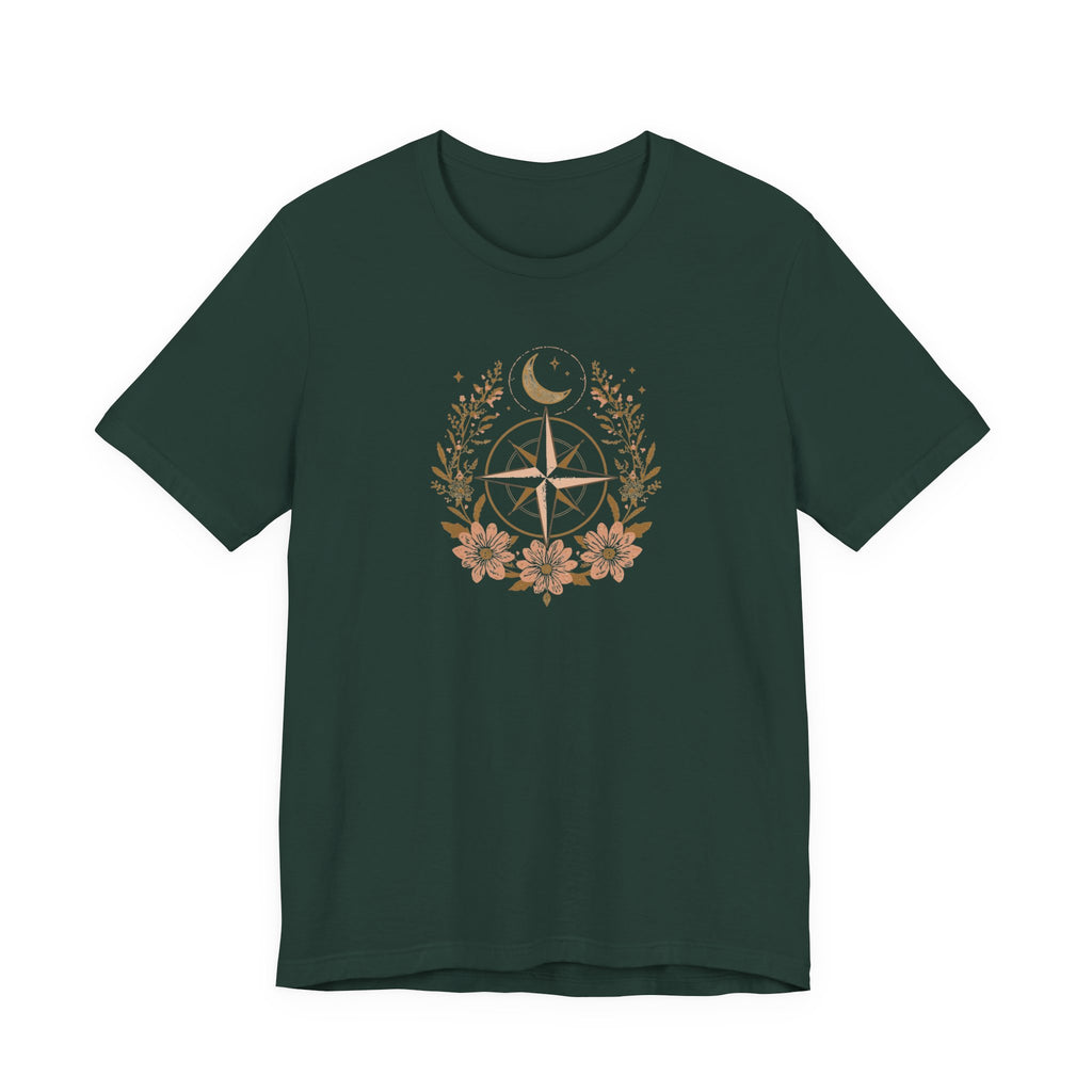 Celestial Compass Floral Graphic T-Shirt