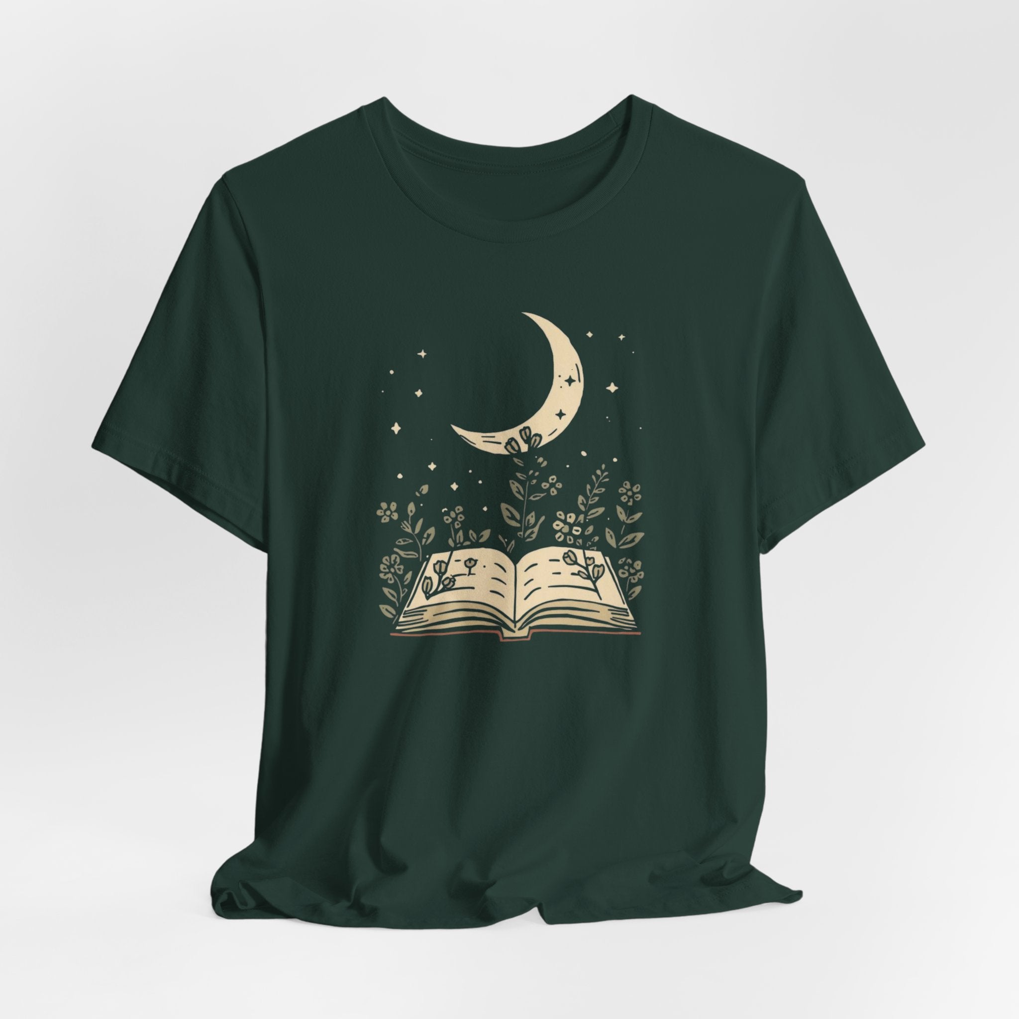 Moonlit Reading Garden Graphic T-Shirt